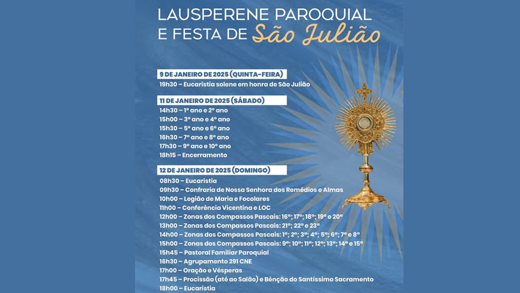 Famalicão: Calendário celebra o padroeiro São Julião com o Sagrado Lausperene