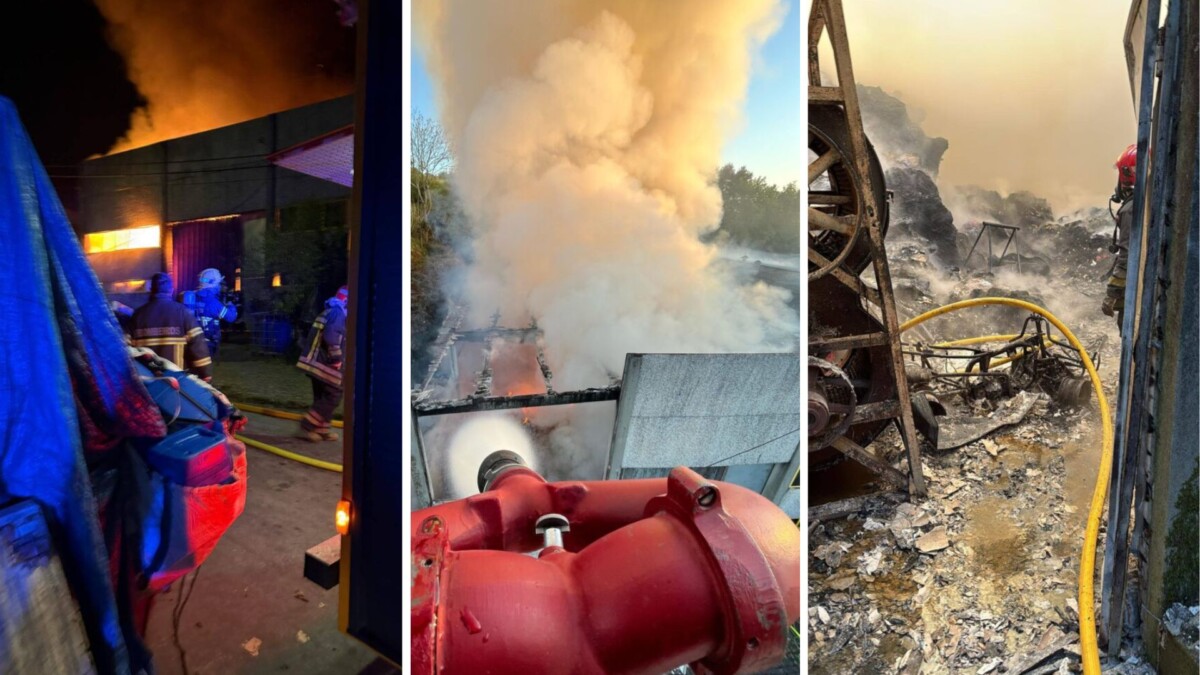 Incêndio destrói dois armazéns de reciclagem, em Santo Tirso