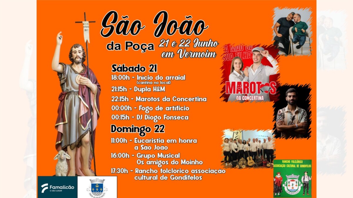 Famalicão: Marotos da Concertina e DJ Diogo Fonseca nas Festas de S. João da Poça