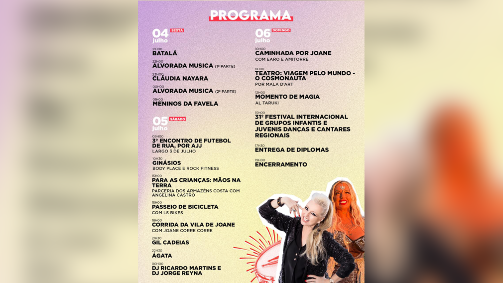 Famalicão: Ágata e Cláudia Nayara cantam nas Festas da Vila de Joane