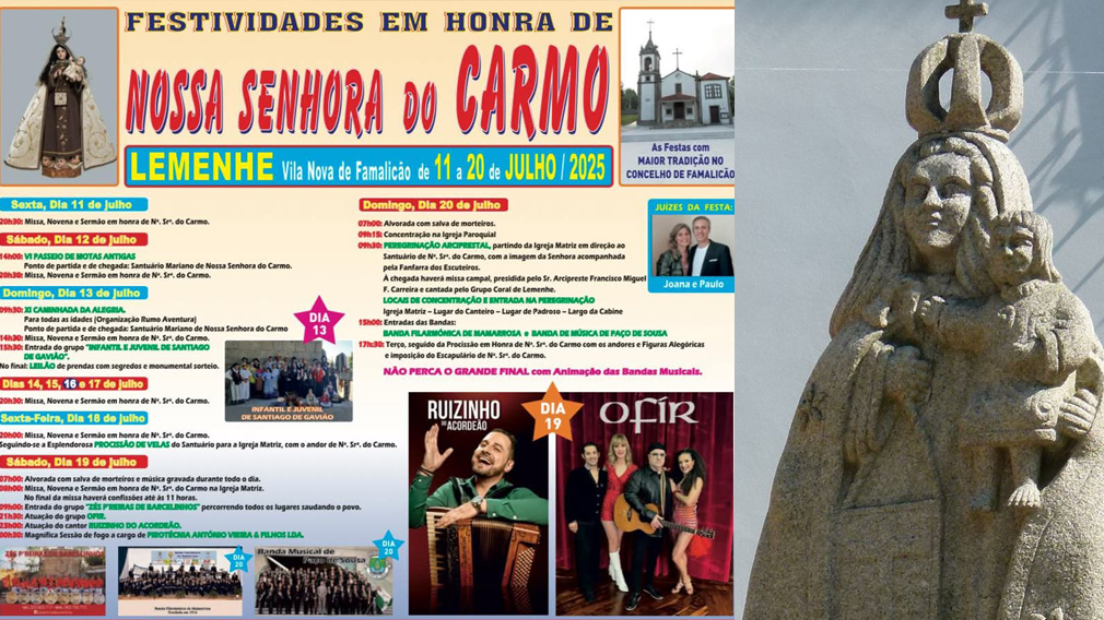 Famalicão: Festa em honra de Nossa Senhora do Carmo decorre de 11 a 20 de julho