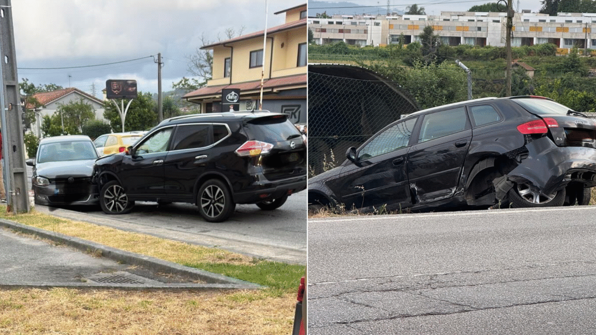 Famalicão: Três feridos em colisão entre três carros na N206 (Vermoim)