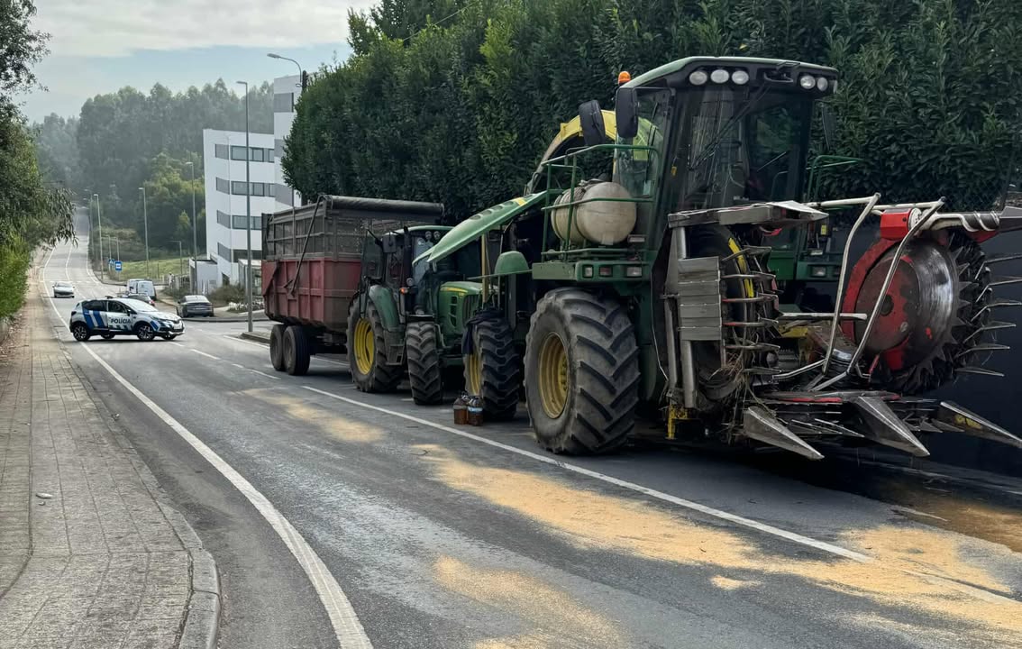 Famalicão: Derrame de óleo corta rua em Calendário e faz um ferido