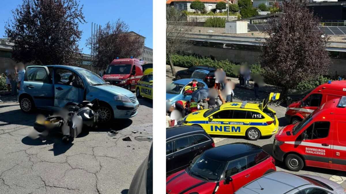 Famalicão: Dois feridos, um deles grave, após colisão entre carro e mota