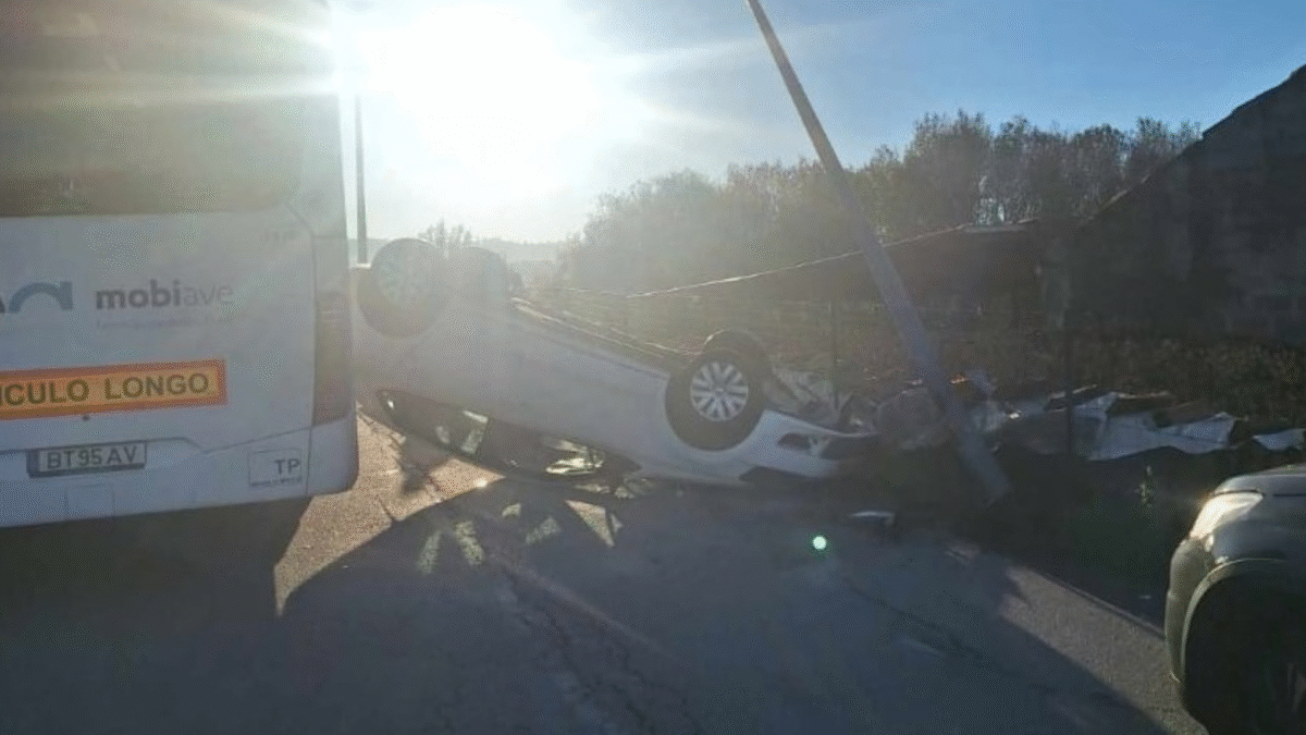 Famalicão: Aparatoso despiste com capotamento faz um ferido em Nine