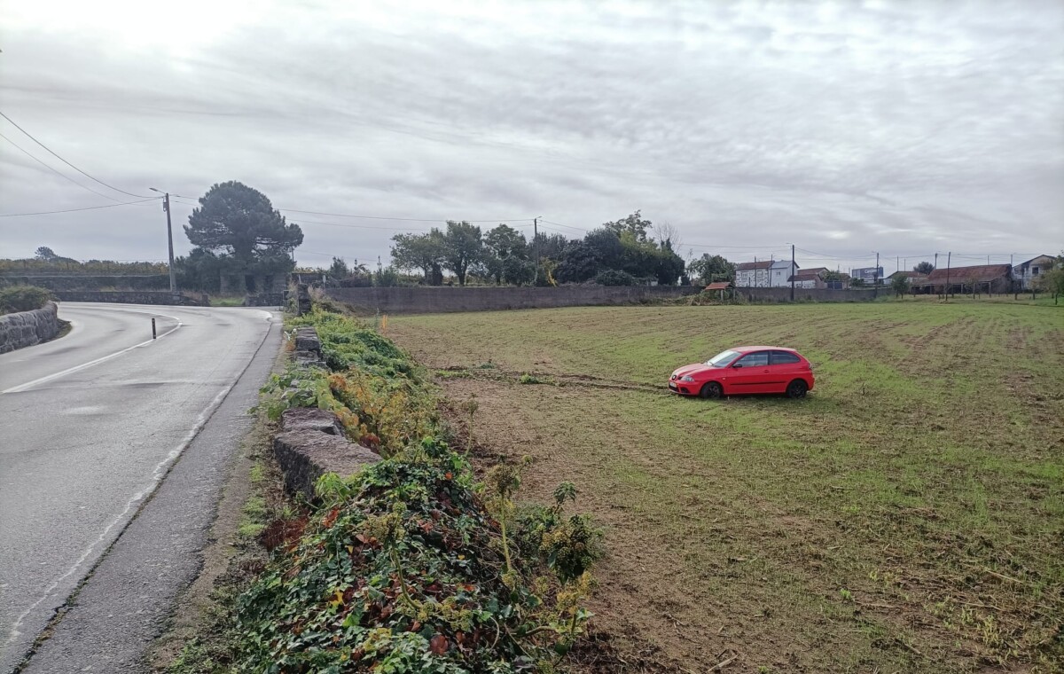 Famalicão: Carro despista-se e vai parar a campo em Seide S. Paio