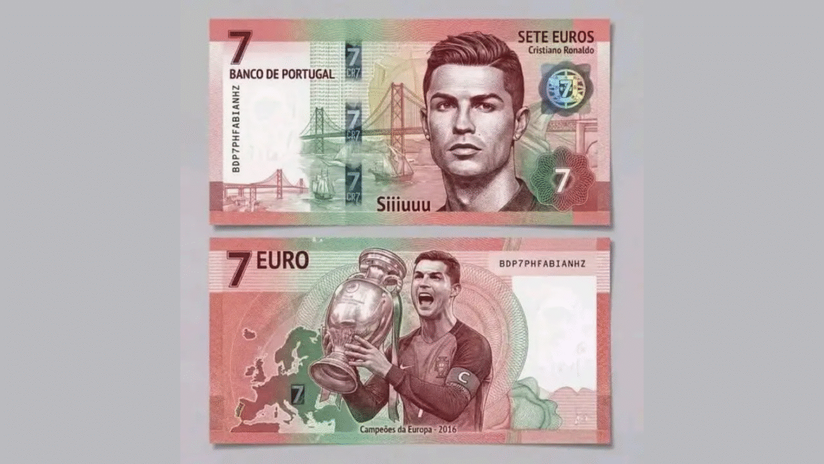 Aviso do Banco de Portugal: Nota de 7€ com Cristiano Ronaldo é falsa