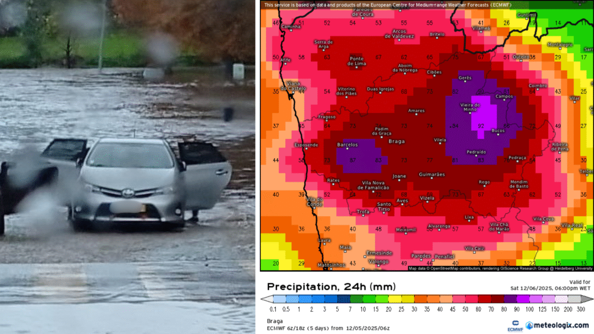 Risco de inundações este sábado: Chuva forte a caminho